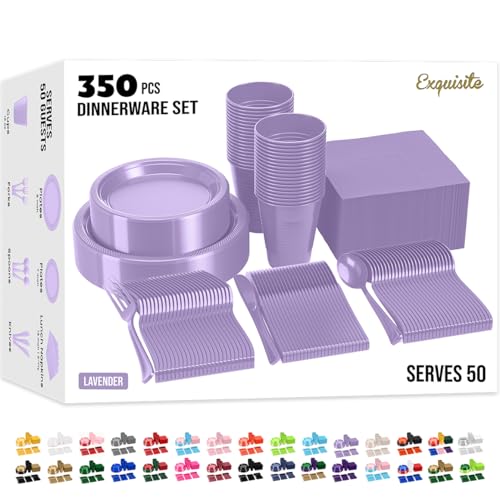 Party Solids 350 Pc Lavender Set