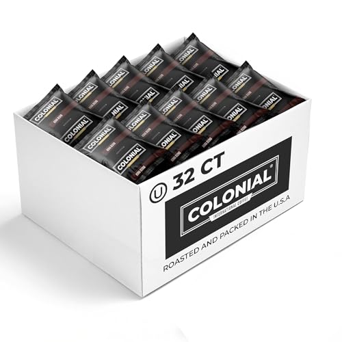 Colonial Coffee 32 Count Single Pot Coffee Packets  100% Arabica Hawaiian Kona Medium Roast | Pre-Measured Frac Packs for 12 Cup Maker | Bulk Ground Gourmet Coffee for Home & Office