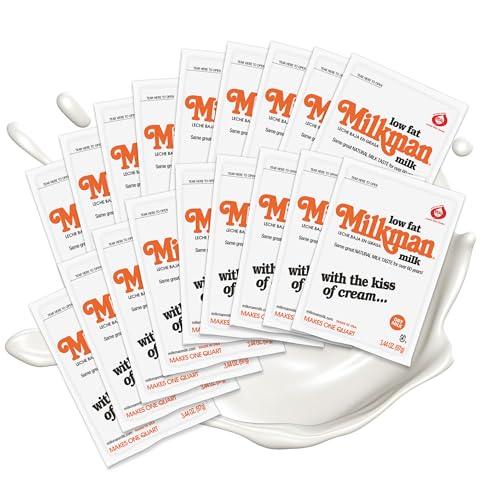 MILKMAN Low-Fat Milk - Dry Milk Powder - Real Milk, Real Convenient with 8g of Protein per serving - Contains Vitamins A&D, Natural Dry Milk - Shelf Stable, Hormone Free, Kosher, Easy to Store - Made in the USA - 4 Servings / 32 Oz (18 Pack)