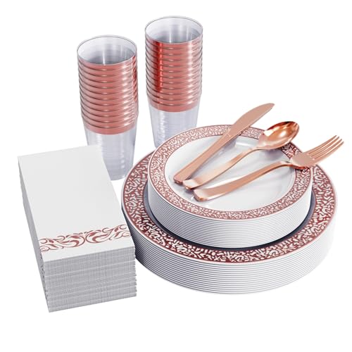 FOCUSLINE 175 Ct Rose Gold Dinnerware Set