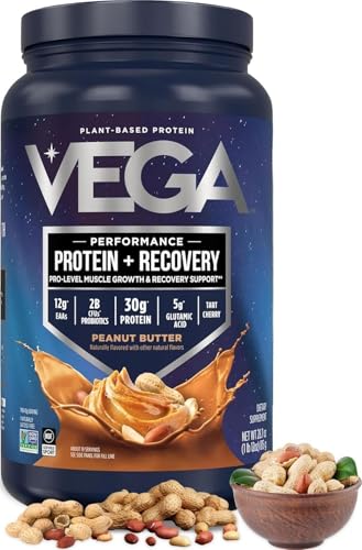 Vega Sport Vegan Protein Powder + Recovery (Peanut Butter)