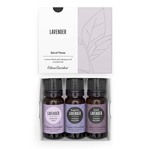 Edens Garden Lavender Essential Oils 3 Set  100% Pure Therapeutic Grade, Aromatherapy Floral Scents For Relaxation, Skin, Candle Making & Diffusers  Natural, Vegan & Fragrance Oil Free, 10 ml/3 Pack