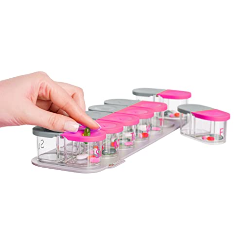Sagely SMART XL Weekly Pill Organizer (Pink/Gray)