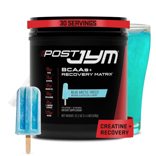 JYM Supplement Science Post JYM Active Matrix Blue Artic Freeze Amino Recovery Powder Pure Creatine HCL, BCAAs, Glutamine, Carnitine, Betaine, Taurine for Strength, Repair, Performance 30 Servings