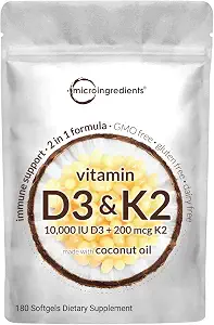 Micro Ingredients D3 + K2 Softgels