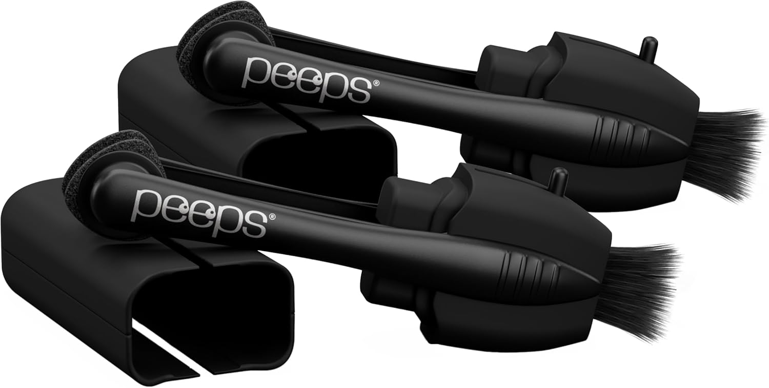 CarbonKlean Peeps Glasses Cleaner - for Eyeglasses, Reading Glasses, and More - Lens Cleaner with Carbon Microfiber Tech - Soft Touch Black - 2 Count