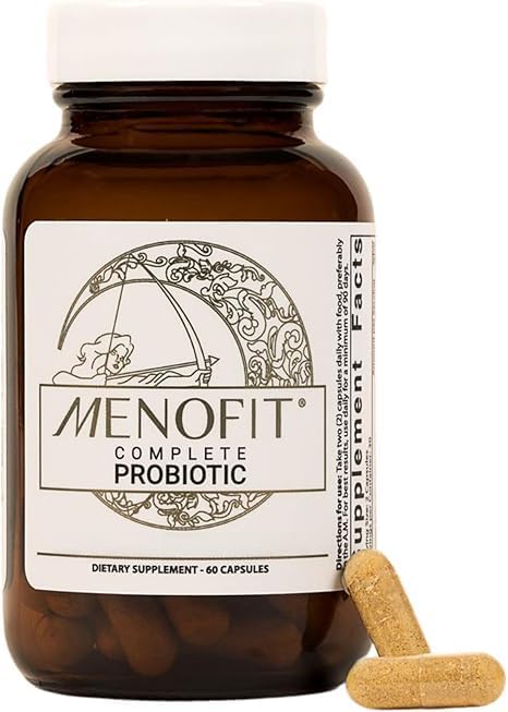 MENOLABS MenoFit, Menopause Supplements for Women - 60 Capsules - Advanced Womens Probiotic with Vitamins and Red Clover for Gut Health, Hot Flashes and Hormone Balance for Women