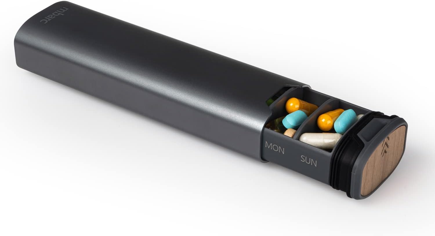 mbarc 7 Day Weekly Pill Organizer 2.0 (Steel Grey)