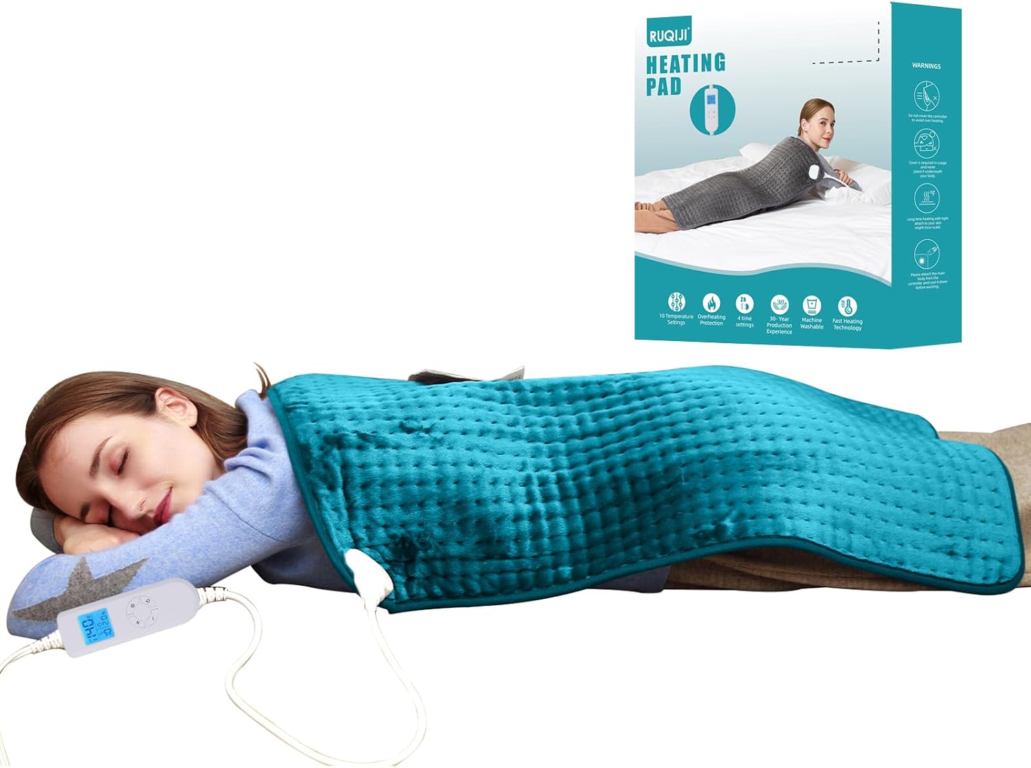 RUQIJI 17" x 33" XXXL King Size Heating Pad