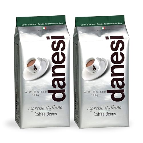 Danesi Caffe Italian Whole Coffee Beans - Espresso Coffee Beans and Medium Roast Whole Bean - Perfect for Espresso Machines, French Press, and Home Brewing - Emerald (4.5 lb)