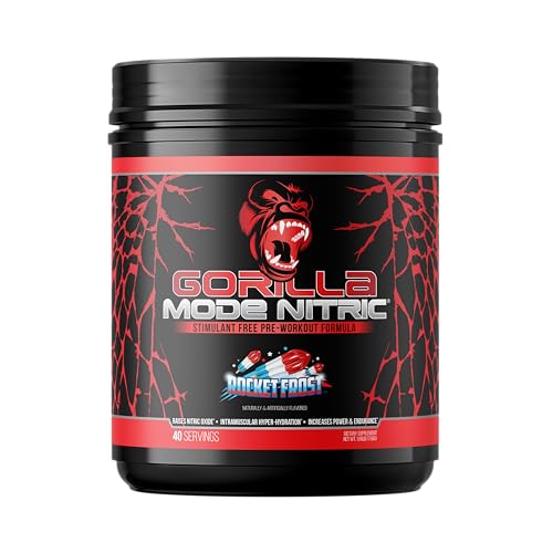 Gorilla Mind - Gorilla Mode Nitric Upgraded Stimulant Free Pre-Workout  Best Tasting and Most Effective Stimulant Free Pre-Workout/Massive Pumps  Vasodilation  Power / 768 Grams (Bombsicle)