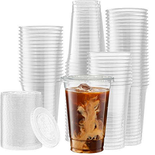 [100 Sets - 20 Oz] Crystal Clear Plastic PET Cups