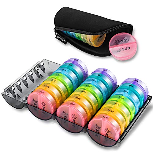 Yaklim Monthly Pill Organizer (Rainbow)