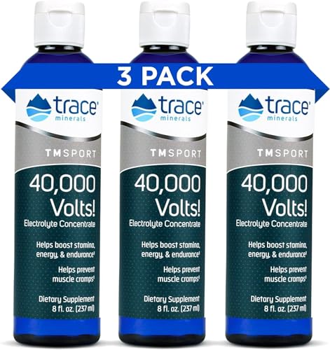 Trace Minerals 40,000 Volts - Supports Hydration, Energy, Muscles, Stamina, and Endurance - Liquid Multimineral and Electrolyte Concentrate with Ionic Magnesium, Sodium, Potassium (144 Servings)