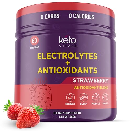 Keto Vitals Antioxidant Electrolytes Powder - Blend Electrolytes with Potassium, Magnesium, Sodium, Calcium | Keto Electrolytes Supplement Energy Drink Mix | Sugar-Free, Zero Calories, Zero Carbs