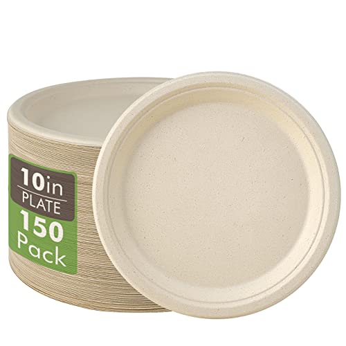 Vplus 10" Compostable Paper Plates (Nature)