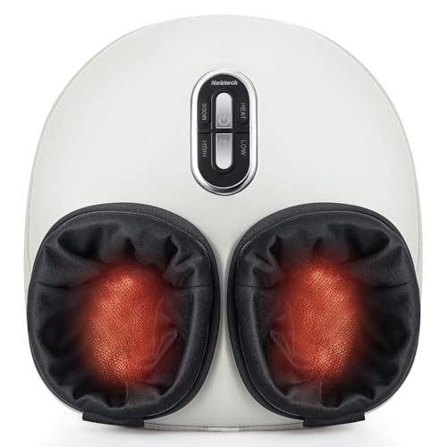 Nekteck Shiatsu Foot Massager Machine with Soothing Heat, FSA Eligible Air Compression Deep Kneading Therapy, HSA Massage Tools Improve Blood Circulation Foot Wellness, Fits Size Up to US 11