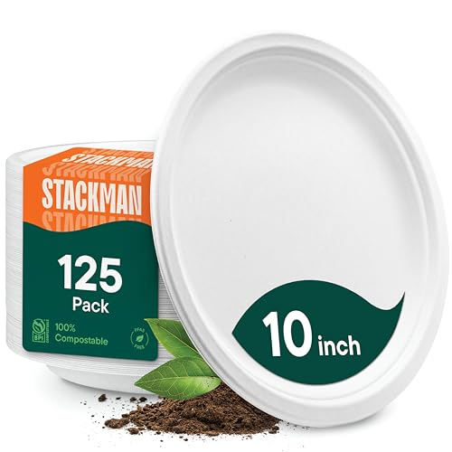 Stack Man 100% Compostable Paper Plates