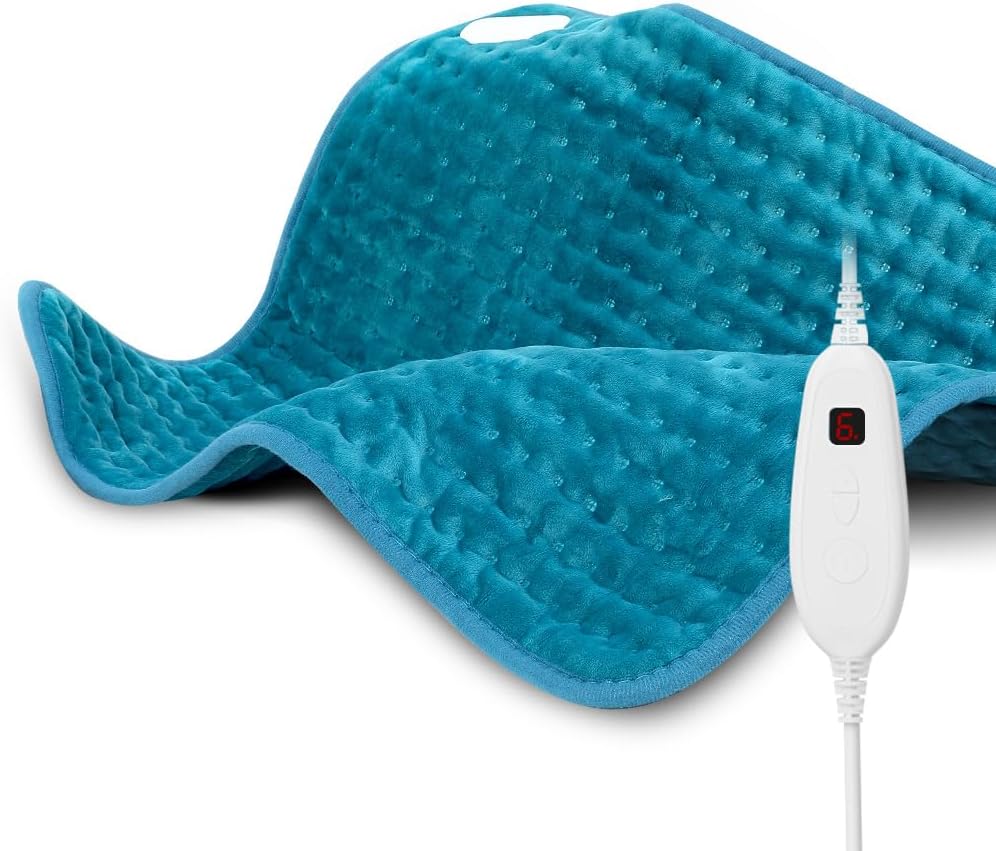DAILYLIFE Heating Pad for Back Pain Relief, 20"x24" Electric Heating Pads for Cramps, Back, Shoulder and Neck with 6 Heat Settings, Fast-Heating Technology, Auto Shut Off, UL Certificated, Blue