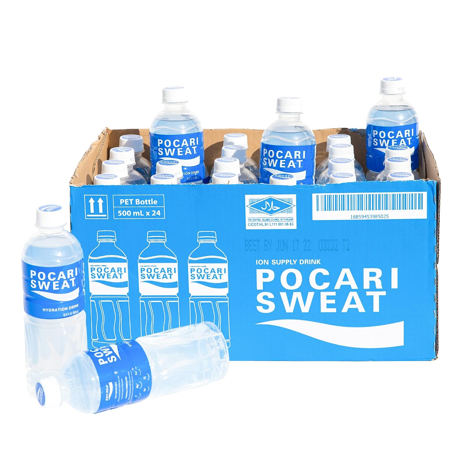 Pocari Sweat Electrolyte Drink, 24 Pack of 16.9 fl oz Bottles  Hydration, Replenishment & Recovery Beverage