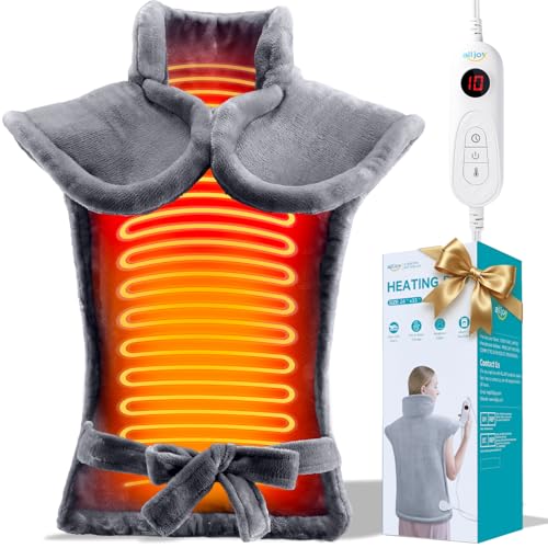 Heating Pad for Back Pain Relief, 24"x33" Weighted Heating Pad for Neck and Shoulder, Neck Heating Pad Fast-Heating with 6 Settings, Auto Shut-Off Full Body Heating Pad, Gifts for Women-Washable