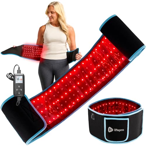 Lifepro Red Light Therapy Belt  Infrared Red Light Therapy for Body, Back Pain and Shoulder - 660nm & 850nm Near Infrared Heating Pad  Adjustable & Portable for Wellness & Relaxation