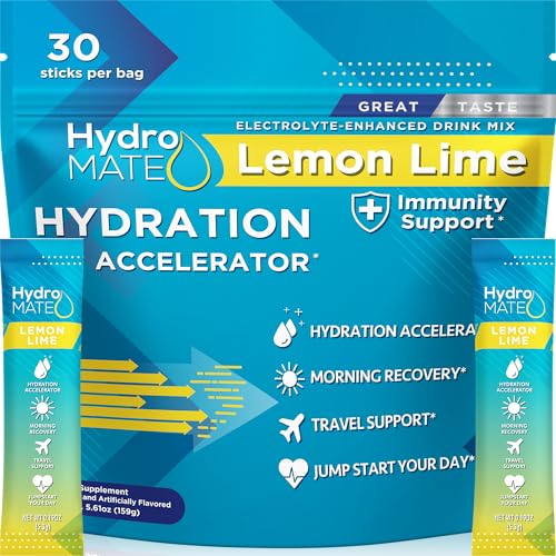 HydroMATE Electrolyte Powder Lemon Lime 30 Count