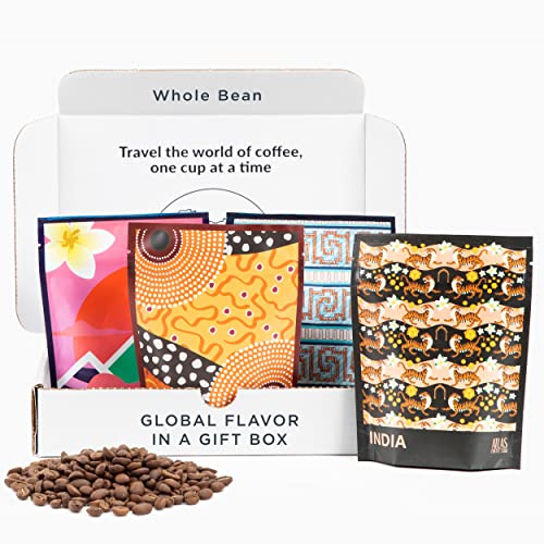 Atlas Coffee Club World of Coffee Set, Gourmet Coffee Gift Sampler, 4-Pack Variety Box of the Worlds Best Single Origin Coffees, Whole Bean