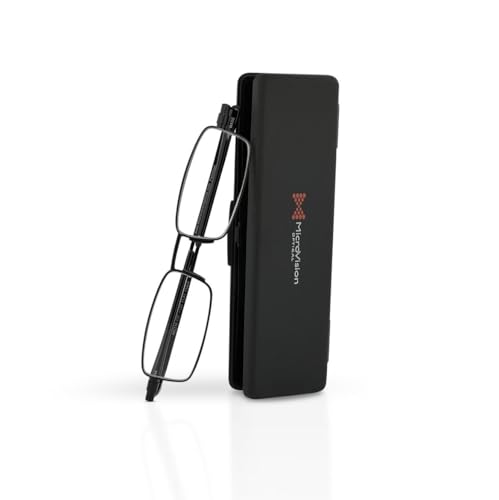 Flat Folding Reading Glasses With Compact Case For Women and Men, Slim, Foldable Frame Eyeglasses