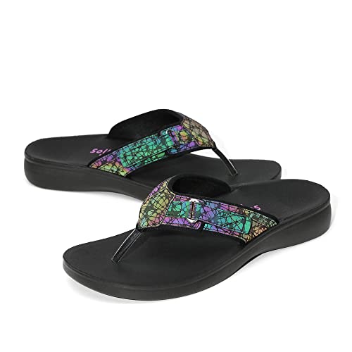 SOLLBEAM Womens Original Orthotic Comfort Thong Style Flip Flops Sandals With Arch Support Heel Cup