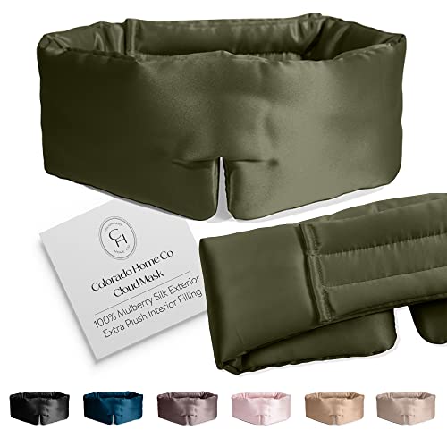 SUNDAYSILKSTM | Adjustable Silk Sleep Mask for Side Sleeper | Cloud-Like Comfort, Weighted for Deep Sleep | Soft Sleep Face Mask for Women & Men, Full Blackout, Cooling Silk Eye Mask for Sleeping