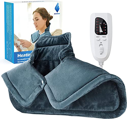 Heating Pad for Neck and Shoulders 2lb Weighted Neck Heating Pad for Pain Relief 6 Heat Settings 4 Timers Auto Off Gifts for Women Men Mom Dad