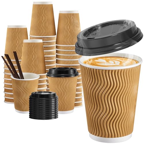 SIUQ 12 oz Coffee Cups (90 pack)