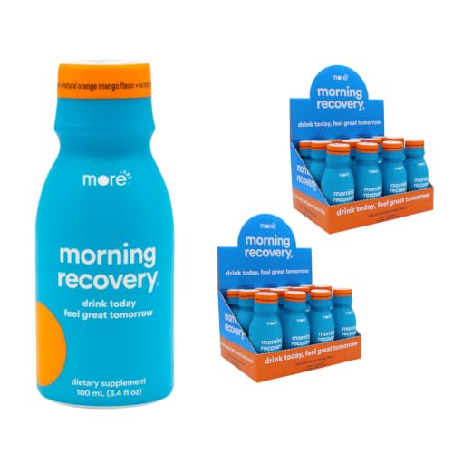 Morning Recovery Electrolyte, Milk Thistle Drink Proprietary Formulation to Hydrate While Drinking, Highly Soluble Liquid DHM, Non GMO, Vegan, Gluten-Free, Orange Mango, Pack of 24