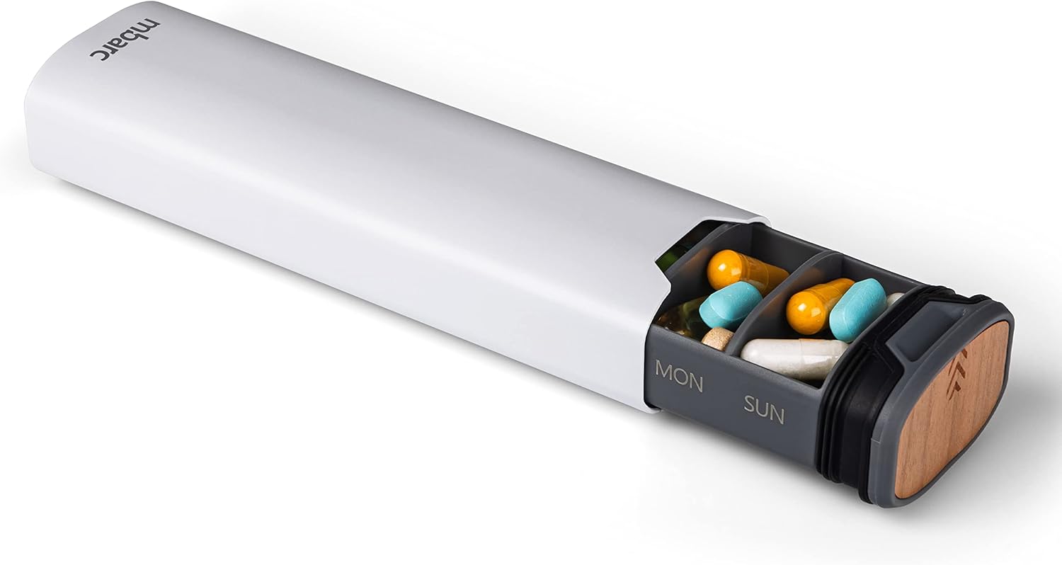 mbarc 7 Day Weekly Pill Organizer (White)