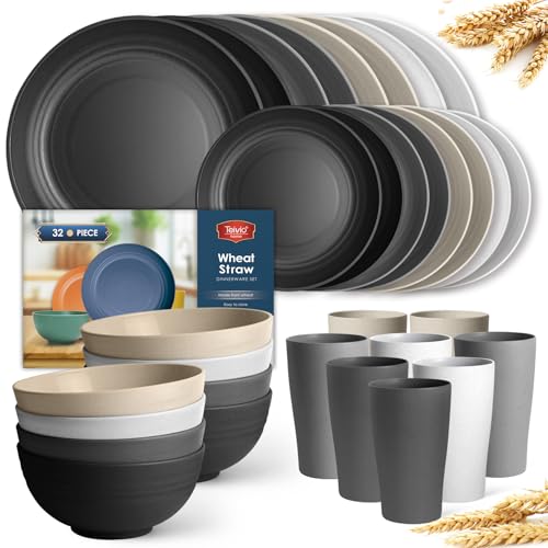 Teivio 32-Piece Wheat Straw (Stone)