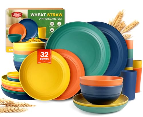 Teivio 32-Piece Wheat Straw Set