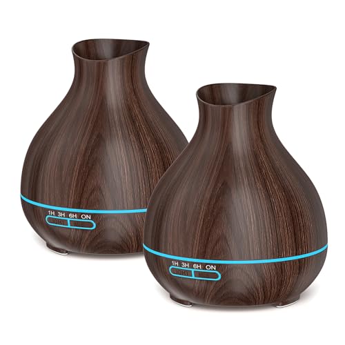 BZseed Aromatherapy Essential Oil Diffusers,2 PCS 550ml High Mist Output Humidifiers for Large Room, Home, Waterless Auto-Off, 7 Color LED Lights Cool Mist Humidifier Ultrasonic Diffusers