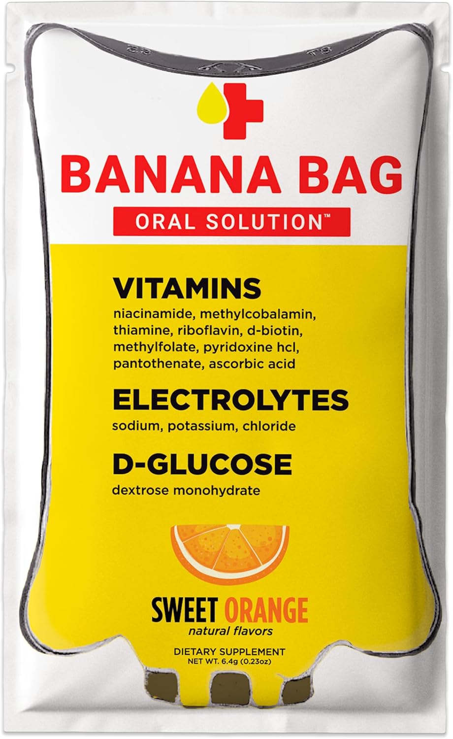 Banana Bag Oral Solution Recovery Packets  Sweet Orange 15pk | A Refreshing Blend of Electrolytes, Vitamin C, and B-Complex for Hydration and Energy. Convenient, Easy-to-Mix, and Perfect for Any Lifestyle.