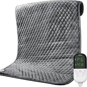 Heating Pad for Back, Neck, Shoulder Pain, 32''x24'' King Size Electric Heat Pad Fast-Heating 6 Temperature Level, 4 Timer Modes, Auto Shut Off, Ultra Soft Machine Washable