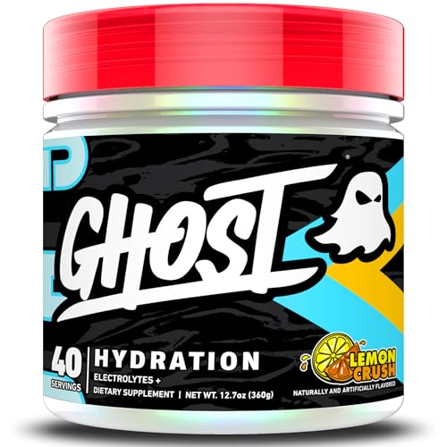 GHOST Hydration, Lemon Crush, 40 Serv, Electrolyte Powder - Drink Mix Supplement with Magnesium, Potassium, Calcium, Vitamin C & Taurine for Energy & Endurance - Vegan, Free of Soy, Sugar & Gluten