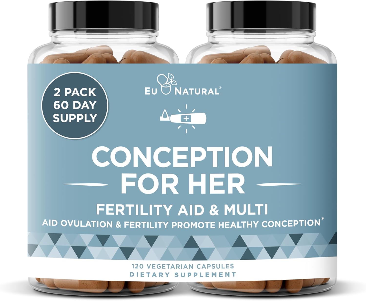 Conception Fertility Supplements for Women Prenatal Vitamins Promote Hormone Balance, Cycle Consistency, Aid Ovulation Myo-Inositol, Folate, Folic Acid, Vitex, More 120 Veg Soft Capsules