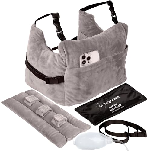MOYOAMA Post Mastectomy Pillow 4 Pcs Protective Kit incl 1 Gel Pack, Seatbelt Cushion, Shower Lan- Breast Surgery Must Haves,Breast Reduction Recovery Supplies, Breast Augmentation,Post Op Essentials