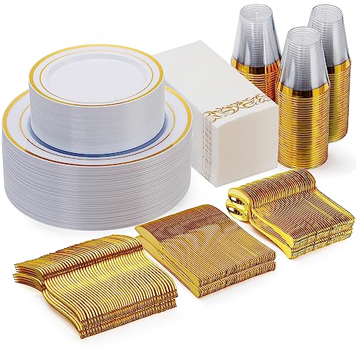 Goodluck 350 Piece Gold Dinnerware Set