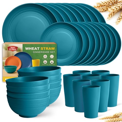 Teivio 32-Piece Wheat Straw (Dark Blue)