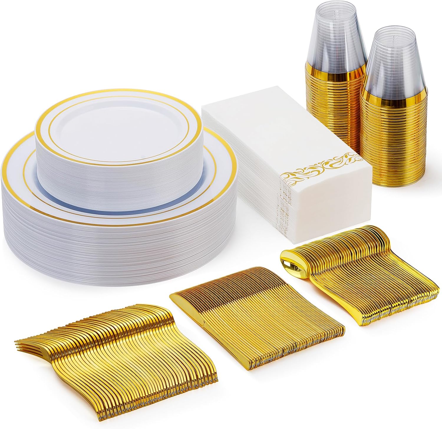 Goodluck 175 Piece Gold Dinnerware Set