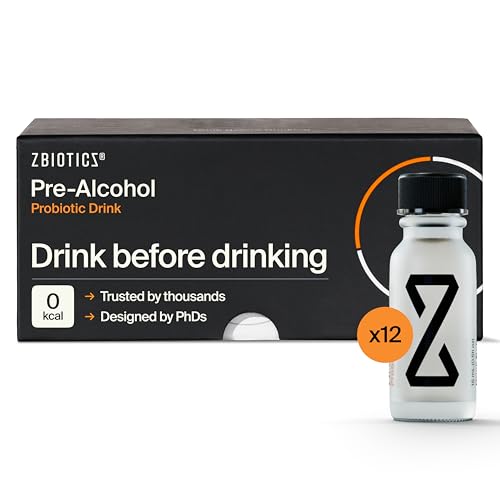 ZBiotics  Feel Better After Drinking, Wake Up Refreshed, Science-Backed, Patented Probiotic for Easier Mornings, Travel-Friendly, 12-Pack of 0.5 Fl Oz Bottles