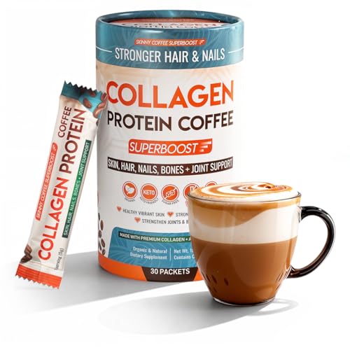 Collagen Protein Coffee Peptides Powder  for Better Focus, Energy, Digestion, Bloating & Immunity for Women & Men | Supports Glowing Skin, Hair, Nail, Skin, Bone & Joint Health | 30 Servings