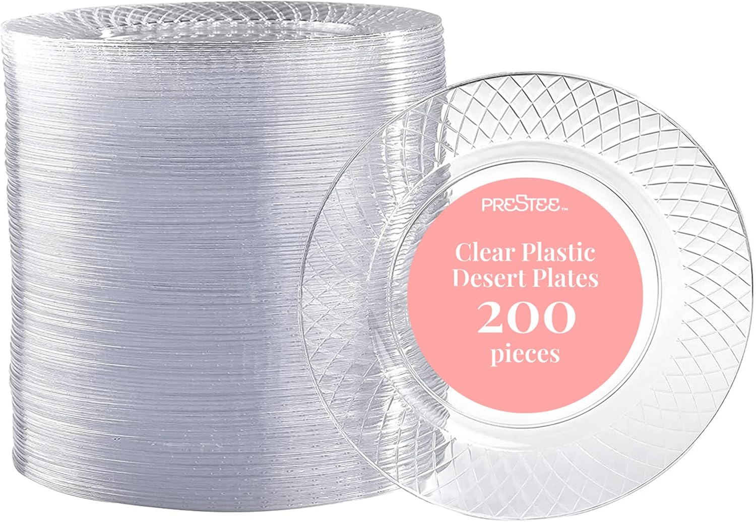Prestee 200 Clear Dessert Plates