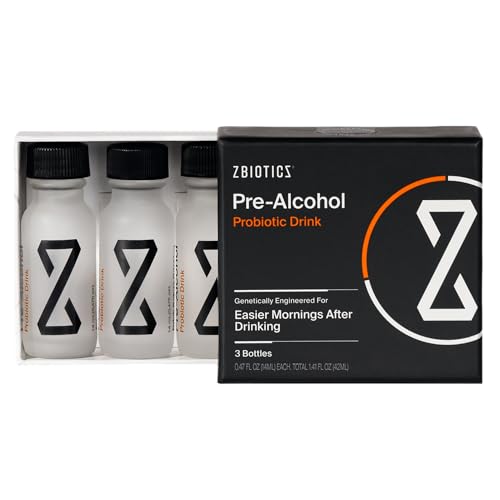 ZBiotics  Feel Better After Drinking, Wake Up Refreshed, Science-Backed, Patented Probiotic for Easier Mornings, Travel-Friendly, 3-Pack of 0.5 Fl Oz Bottles